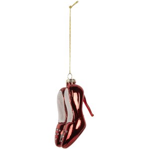 Ornamento Natalizio Clayre & Eef 6GL5313 6x6x10 cm Rosso-Bianco