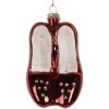 Ornamento Natalizio Clayre & Eef 6GL5313 6x6x10 cm Rosso-Bianco