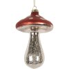Clayre & Eef 6GL5314 Ornamento Natalizio Ø 9x13 cm Rosso e Argento