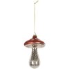 Clayre & Eef 6GL5314 Ornamento Natalizio Ø 9x13 cm Rosso e Argento