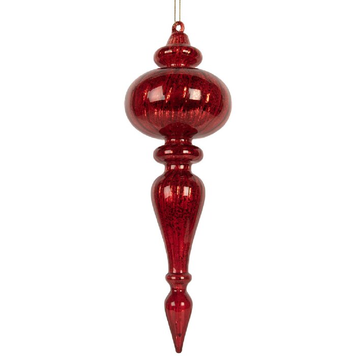 Pallina di Natale in vetro Clayre & Eef 6GL5315 Ø 9x28 cm Rossa