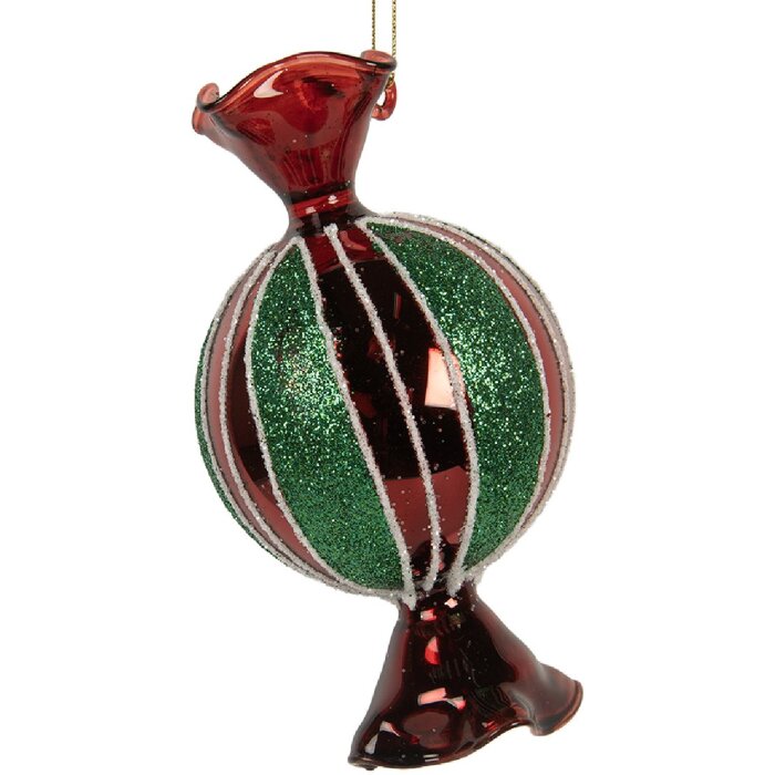Clayre & Eef 6GL5319 Ornamento Natalizio 7x7x12 cm Rosso e Verde