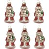 Clayre & Eef 6GL5322 Ornamenti Natalizi (Set 6) Ø 3x35 cm Rosso Argento
