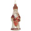 Ornamento Natalizio in Vetro Clayre & Eef 6GL5324 5x5x15 cm Rosso e Bianco