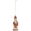 Ornamento Natalizio in Vetro Clayre & Eef 6GL5324 5x5x15 cm Rosso e Bianco