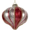 Palla per albero di Natale Clayre & Eef 6GL5326 Ø 8 cm Rosso-Argento