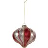 Palla per albero di Natale Clayre & Eef 6GL5326 Ø 8 cm Rosso-Argento