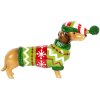 Clayre & Eef 6PR5620 Decorazione Cane (Bassotto) 24x5x14 cm Marrone e Verde