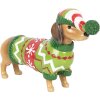 Clayre & Eef 6PR5620 Decorazione Cane (Bassotto) 24x5x14 cm Marrone e Verde