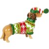 Clayre & Eef 6PR5620 Decorazione Cane (Bassotto) 24x5x14 cm Marrone e Verde