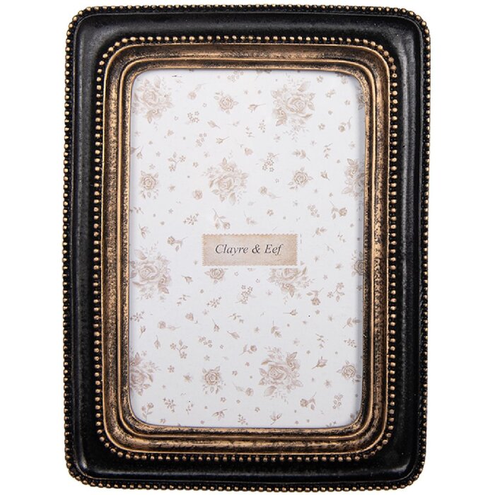 Cornice per foto Clayre & Eef 2F1284 15x2x20 cm Nera-Oro 10x15 cm