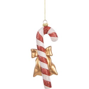 Appendice bastoncino di zucchero Clayre & Eef 8x3x18 cm Rosso e Bianco