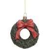 Clayre & Eef 66085 Decorazione Ornamento Corona 9x4x11 cm Verde e Rosso