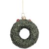 Clayre & Eef 66085 Decorazione Ornamento Corona 9x4x11 cm Verde e Rosso