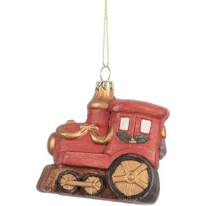 Clayre & Eef 66087 Decorazione Ciondolo Locomotiva 9x5x9 cm Rosso-Oro