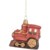 Clayre & Eef 66087 Decorazione Ciondolo Locomotiva 9x5x9 cm Rosso-Oro