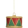 Clayre & Eef 66088 Decorazione Ciondolo Tamburo Ø 7x5 cm Rosso