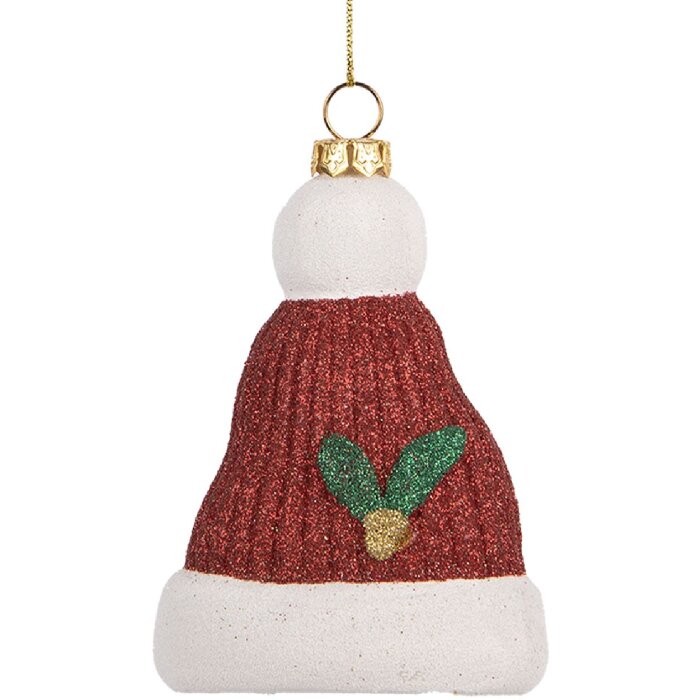 Clayre & Eef 66089 Decorazione Ciondolo Cappello di Babbo Natale 7x4x10 cm Rosso