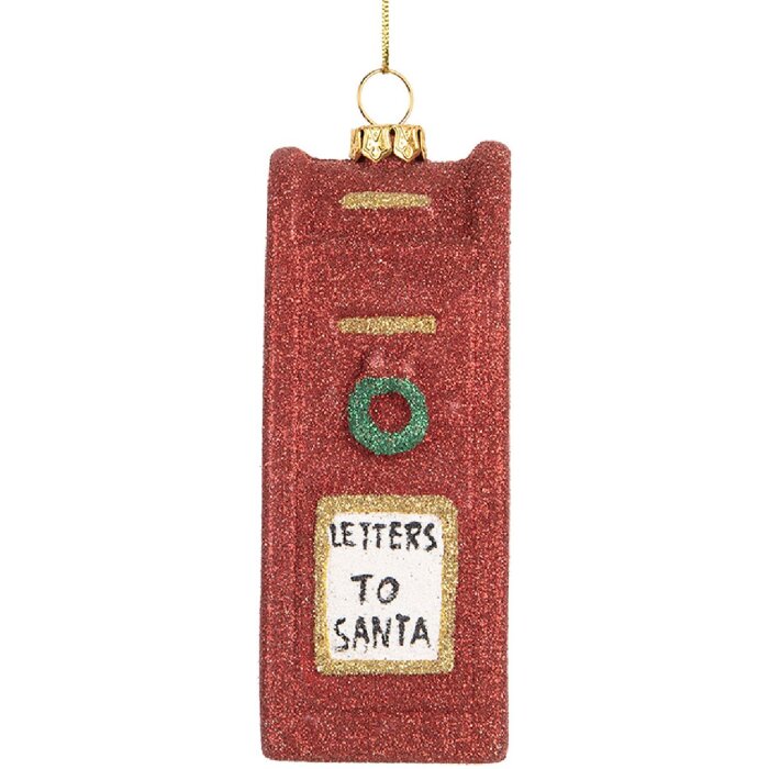 Clayre & Eef 66091 Decorazione Ornamento Cassetta Postale 5x4x11 cm Rosso e Bianco