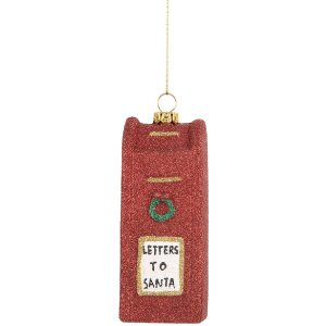 Clayre & Eef 66091 Decorazione Ornamento Cassetta Postale 5x4x11 cm Rosso e Bianco