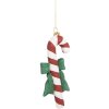 Clayre & Eef 66093 Decorazione Pendente Bastoncello di Caramella 8x3x17 cm Rosso Bianco