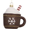 Clayre & Eef 66096 Decorazione Ciondolo Tazza 9x7x10 cm Marrone Bianco