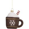 Clayre & Eef 66096 Decorazione Ciondolo Tazza 9x7x10 cm Marrone Bianco
