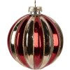 Pallina per albero di Natale Clayre & Eef 6GL5135 Ø 8x8 cm Oro e Rossa