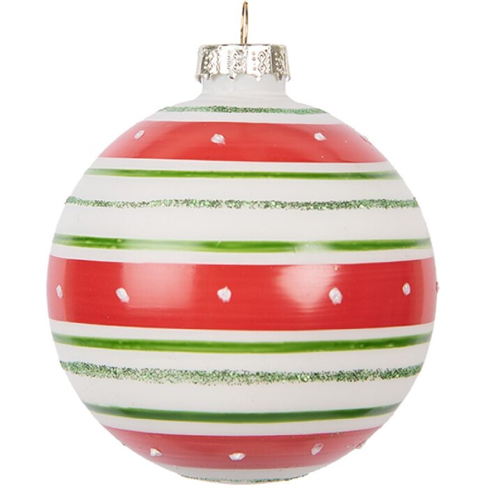 Palla per albero di Natale Clayre & Eef 6GL5141 Rossa 8x8 cm