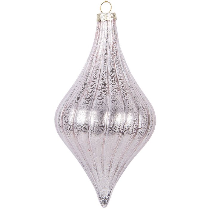 Pallina per albero di Natale Clayre & Eef 6GL5146 Rosa Ø 8x15 cm