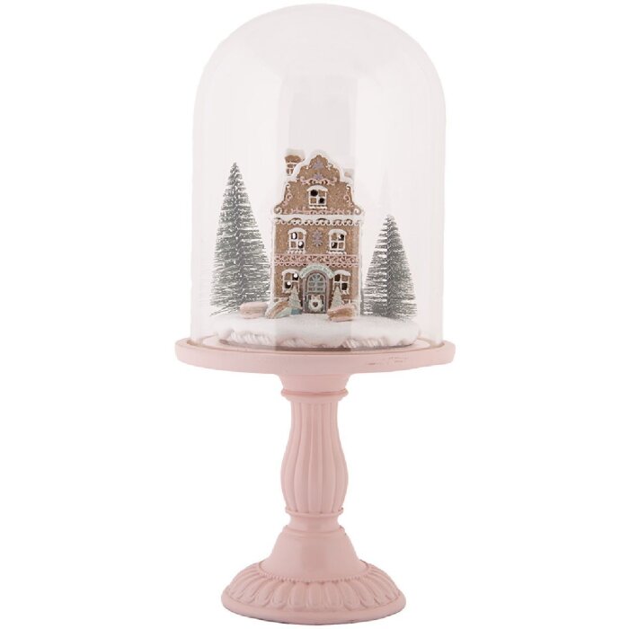 Cloche di vetro con decorazione LED Clayre & Eef 6GL5189 Ø 17x36 cm / 2xAAA