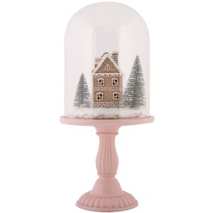 Cloche di vetro con decorazione LED Clayre & Eef 6GL5189 Ø 17x36 cm / 2xAAA
