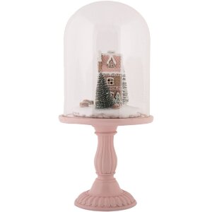 Cloche di vetro con decorazione LED Clayre & Eef 6GL5189 Ø 17x36 cm / 2xAAA