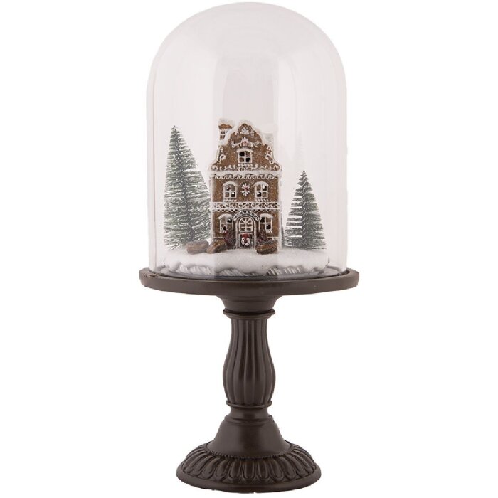 Campana di vetro decorativa Clayre & Eef 6GL5190 con LED Ø 17x36 cm