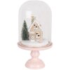 Campana di vetro con decorazione LED Clayre & Eef Rosa 17x30 cm