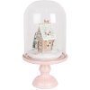 Campana di vetro con decorazione LED Clayre & Eef Rosa 17x30 cm