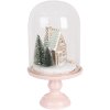 Campana di vetro con decorazione LED Clayre & Eef Rosa 17x30 cm