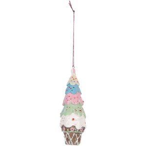 Clayre & Eef 6PR5300 Decorazione Ciondolo Torta Ø 5x13 cm Multicolore