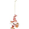 Clayre & Eef 6PR5301 Decorazione Ornamento Babbo Natale Rosso e Bianco 8x4x10 cm