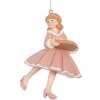 Clayre & Eef 6PR5303 Decorazione Ciondolo Ballerina 7x7x11 cm Rosa Beige