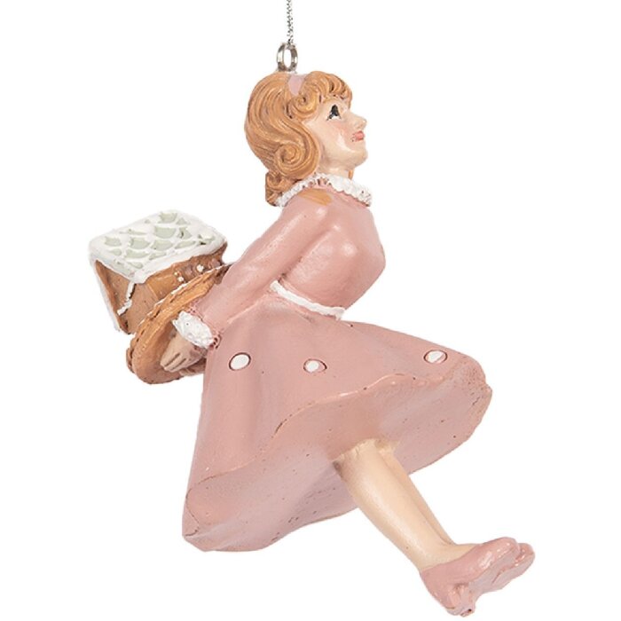 Clayre & Eef 6PR5304 Decorazione Ornamento Ballerina 6x6x10 cm Rosa