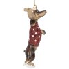 Clayre & Eef 6PR5306 Decorazione appendente Cane 4x3x10 cm Marrone Rosso