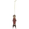 Clayre & Eef 6PR5306 Decorazione appendente Cane 4x3x10 cm Marrone Rosso