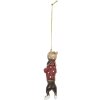 Clayre & Eef 6PR5306 Decorazione appendente Cane 4x3x10 cm Marrone Rosso
