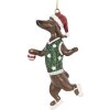 Clayre & Eef 6PR5307 Ciondolo decorativo a forma di cane Marrone & Verde 6x3x10 cm