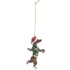 Clayre & Eef 6PR5307 Ciondolo decorativo a forma di cane Marrone & Verde 6x3x10 cm
