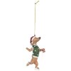 Clayre & Eef 6PR5308 Decorazione a sospensione Cane 6x3x10 cm Marrone & Verde