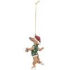 Clayre & Eef 6PR5308 Decorazione a sospensione Cane 6x3x10 cm Marrone & Verde