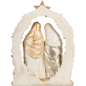 Gruppo Natalizio decorativo Clayre & Eef 6PR5646 19x7x24 cm Beige-Oro