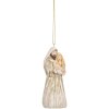 Clayre & Eef 6PR5649 Ciondolo Decorativo Gruppo Natalizio 5x4x11 cm Beige